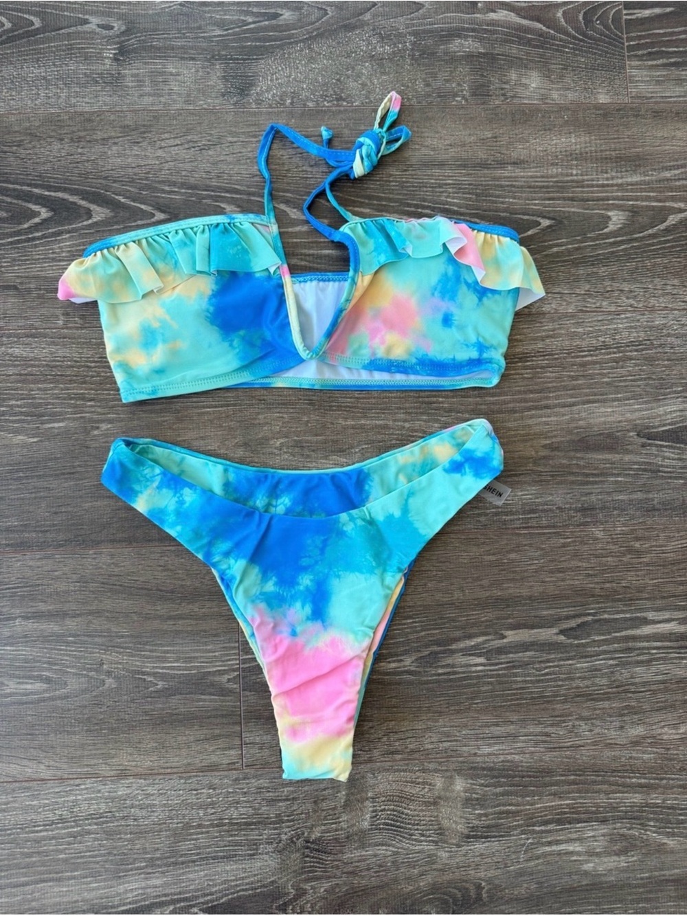 Tie-Dye padded Ruffle Bikini